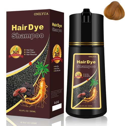 Blonde Brown Hair Dye Shampoo 3-in-1, Magic Hair Color Shampoo for Women & Men, Instant Coloring Shampoo for Painting Hair, Color Shampoo Hair Dye in Minutes, Shampoo Para Canas Mujer, 16.9 Fl Oz