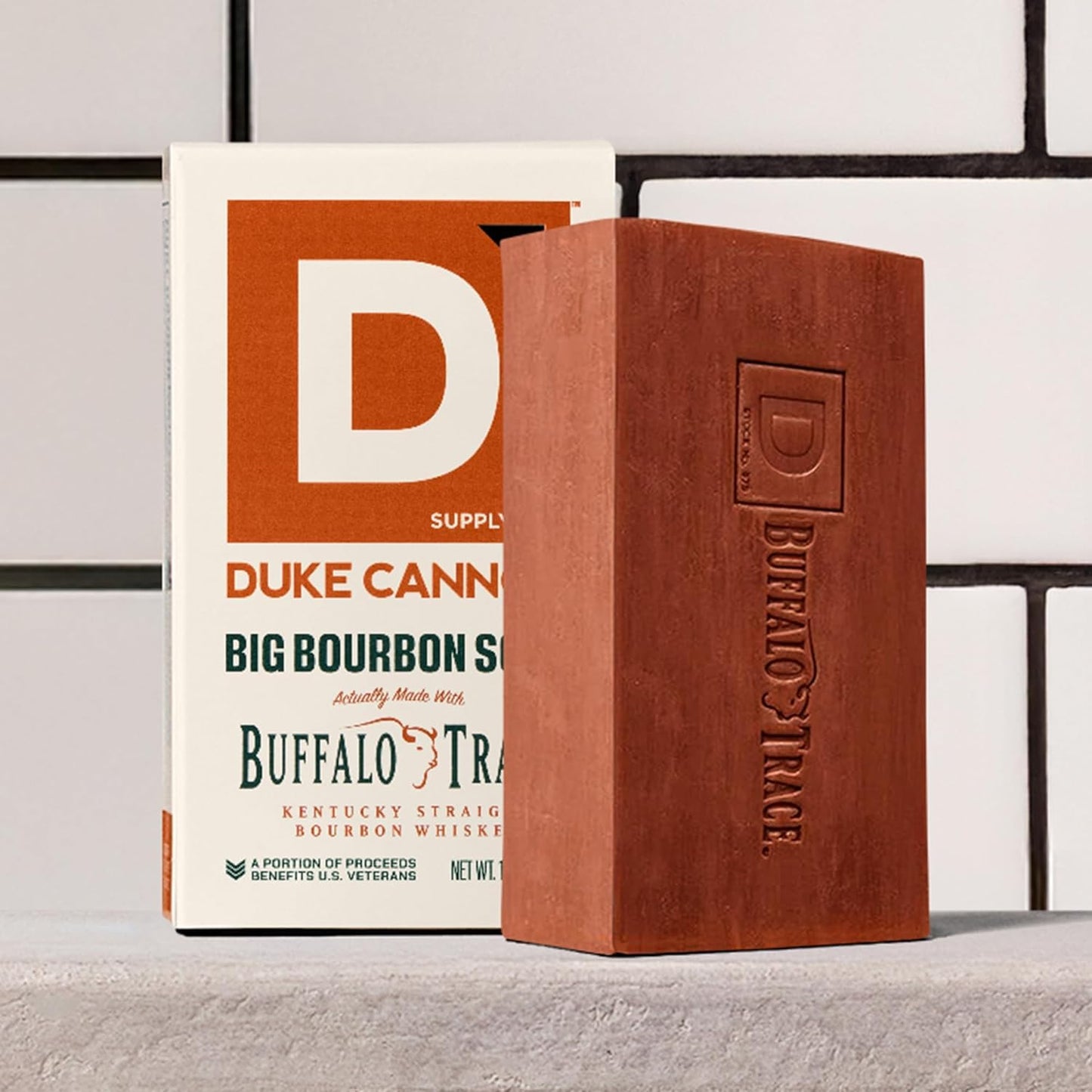 Duke Cannon Supply Co. Extra Large Bar Soap - Men's Natural Bar Soap With A Masculine Scent - Big American Bourbon USA-Made Soap - All Skin Types - Hydrating Big Brick of Soap - Bourbon,10 oz