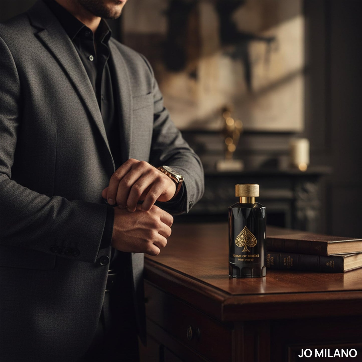 Jo Milano Game of Spades High Roller Parfum Spray | 3.4 oz (100ml) | Warm, Soft, Citrus, Oud, Patchouli Scent | Long Lasting Fragrance for Men and Women (Unisex)