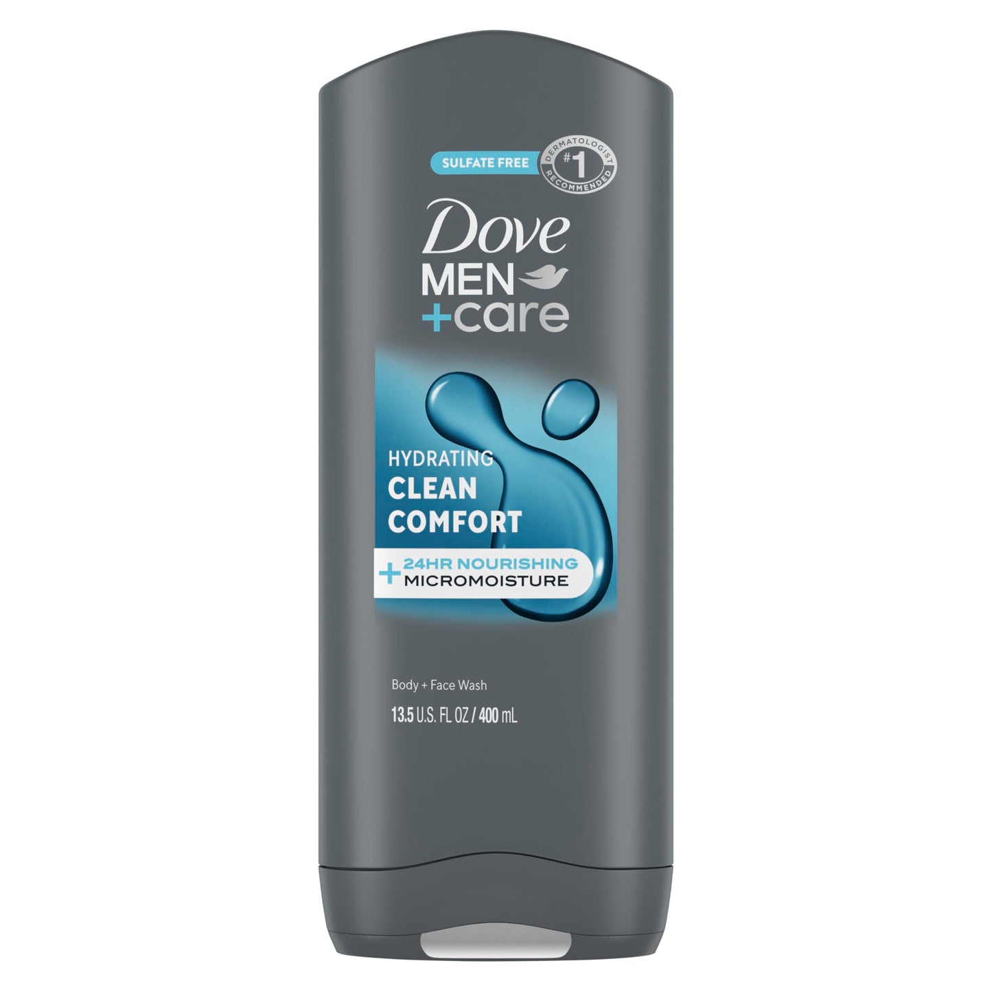 Dove Men+Care Body and Face Wash Hydrating Clean Comfort Body Wash for Men with 24-Hour Nourishing Micromoisture Technology 13.5 oz