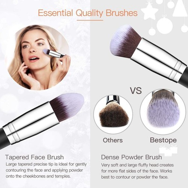 Makeup Brushes Makeup Brush Set, BESTOPE PRO Makeup Brushes Kit, 16Pcs Professional Makeup Brush Set for Eye and Face, Foundation Powder Concealers Blush Eyeshadow Brush Make UP Brushes Kit Silver