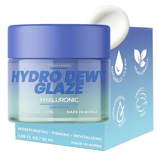 Hyaluronic Acid Day Cream - Anti-Aging Hydration for Smooth Skin | Vegan, Dermatologist Tested - 1.69 Fl Oz