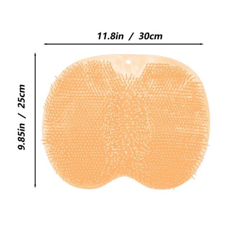 Shower Foot and Back Scrubber Mat,Wall Mounted Shower Foot Scrubber with Suction Cups,Exfoliating Silicone Massage Foot Cleaner for Shower(Yellow)