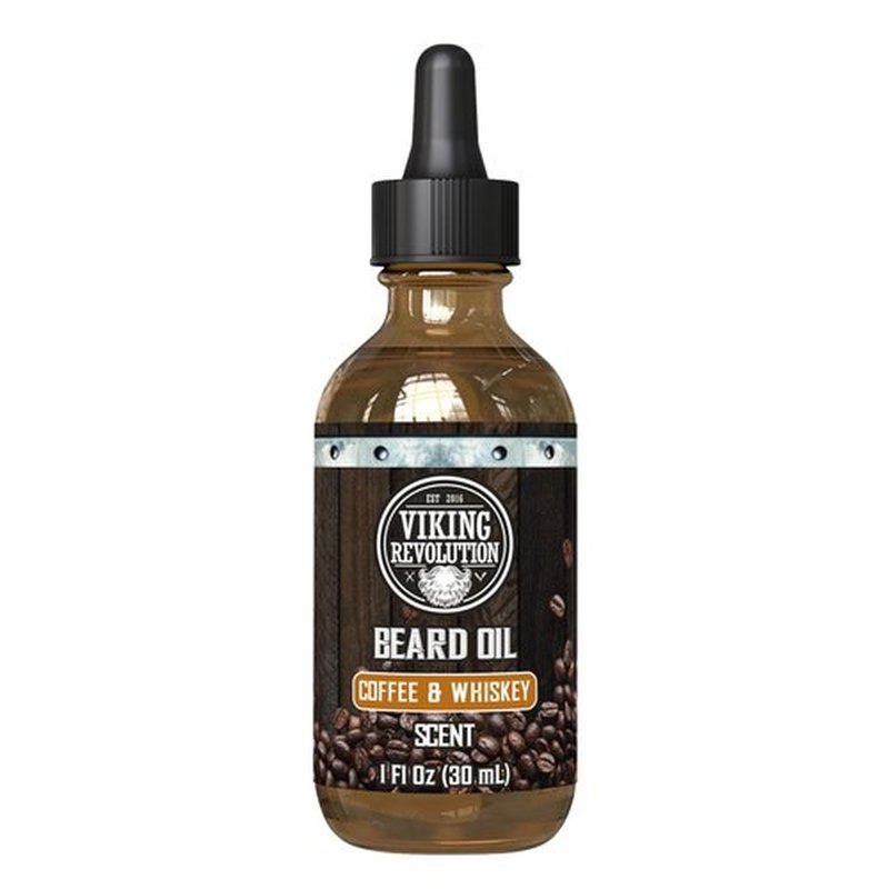 Viking Revolution Coffee Whiskey Beard Oil for Men -Natural Mens Beard Oil with Argan Oil and Jojoba Oil -Beard Softener,Strengthens and Moisturizes- Beard Conditioner for Men(Coffee Whiskey, 1 Pack)
