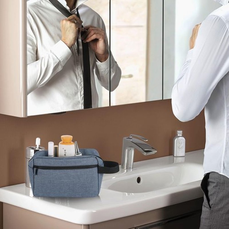 Icramsy Travel Toiletry bag Toiletry bag for women men Hanging toiletry bag Cosmetic bag Travel accessories for Women Men (Blue)