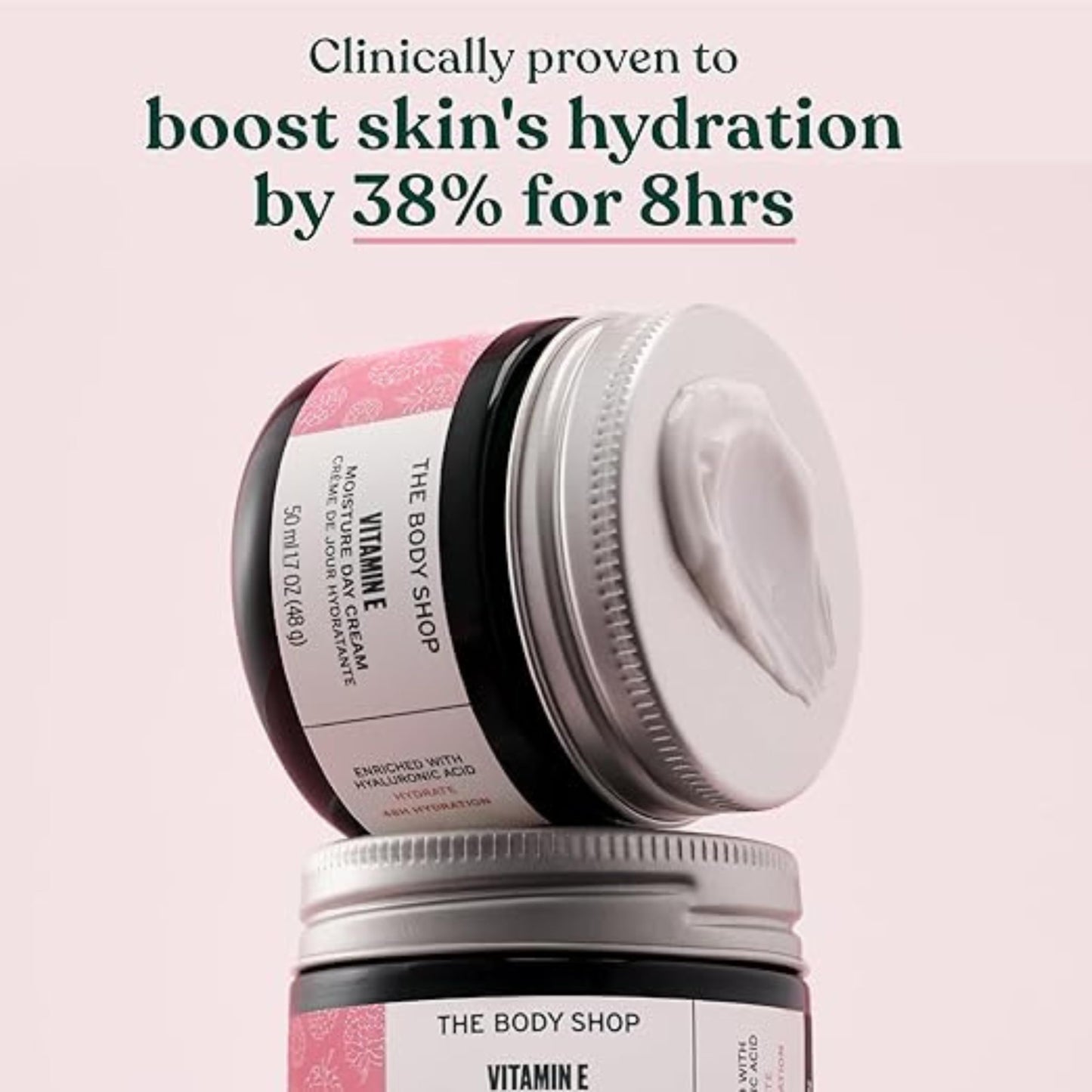 The Body Shop Vitamin E Moisture Cream – Fast Absorbing – Hydrates, Moisturizes and Protects – For Dehydrated Skin – 1.7 oz