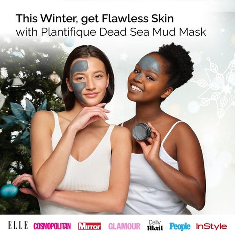 PLANTIFIQUE Dead Sea Mud Mask for Face Body Care with Hyaluronic Acid for Women and Men - Pore Minimizer Skin Care - Deep Cleansing Skin Purifying Face Mask for Blackheads Oily Skin - 8.1oz/240g
