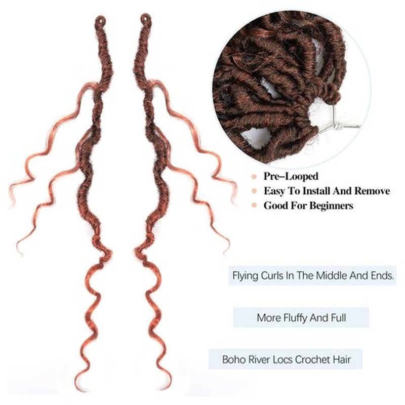 Goddess Locs Crochet Hair 18 Inch 8 Packs Faux Locs Crochet Hair For Black Women Crochet Hair Pre Looped Crochet Faux Locs With Curly Ends River Locs Crochet Hair(18 Inch, 1B/350)