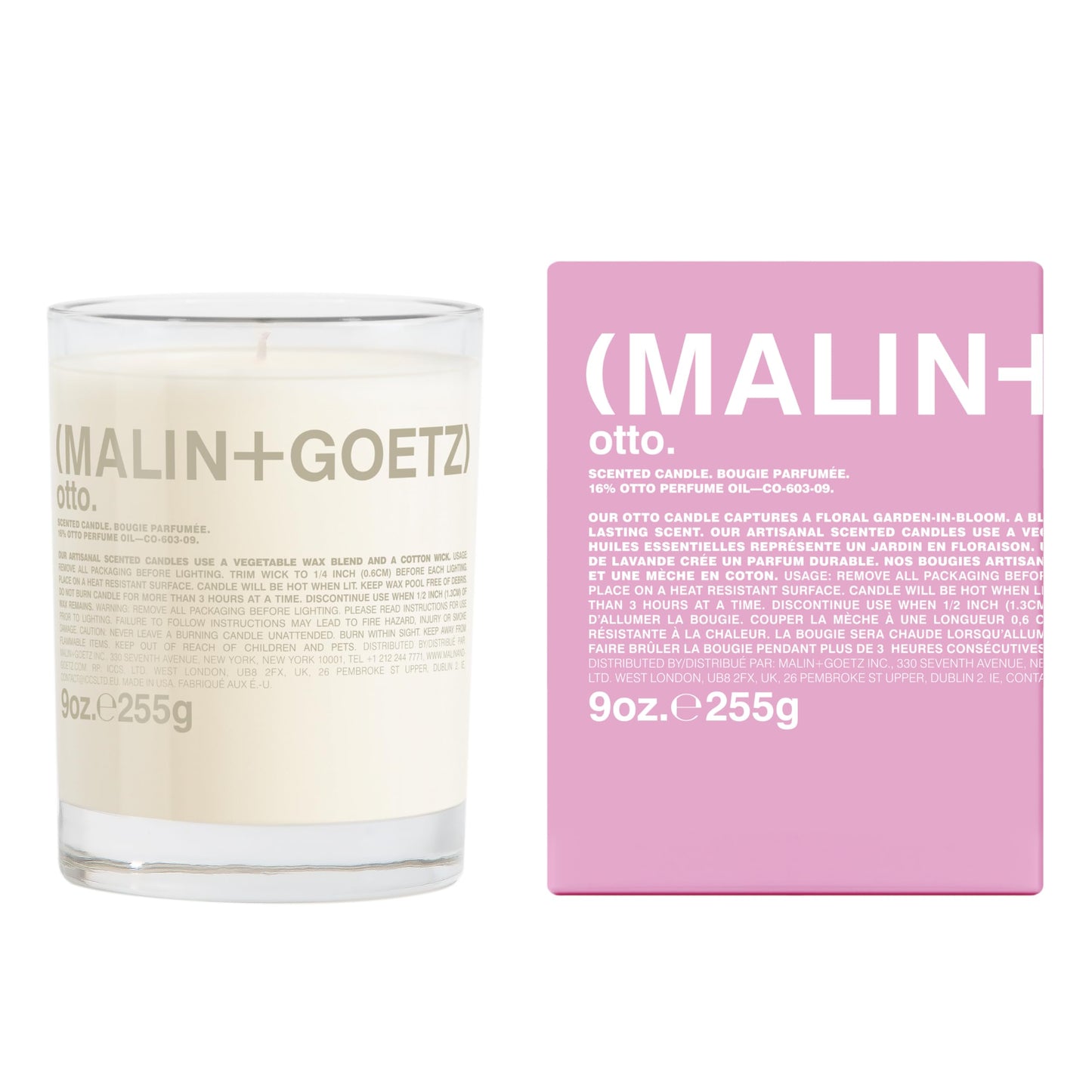 MALIN+GOETZ Otto Candle, 9 oz. – Sage Scent Fragrance, Scented Candle, Natural Vegetable Wax Blend, Vegan & Cruelty Free, Single Wick Candle, Lasts 60 Hours