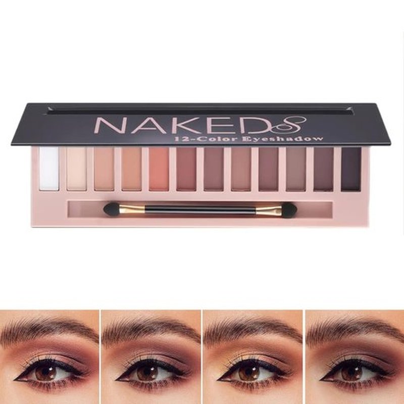 Professional Makeup Eyeshadow Pallet Kit, All About Colorful Matte Shimmers Eye Makeup Palette, Natural Make Up Eye Shadows Cosmetics Gift Smokey Pallet Set, Safe for Sensitive Eyes (12-color -3)