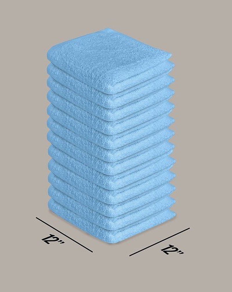 Softolle 100% Cotton Ring Spun Wash Cloths – Bulk Pack of Washcloths – 12x12 Inches – Wash Cloth for Face, Highly Absorbent, Soft and Face Towels (Electric Blue, 60 Pack)