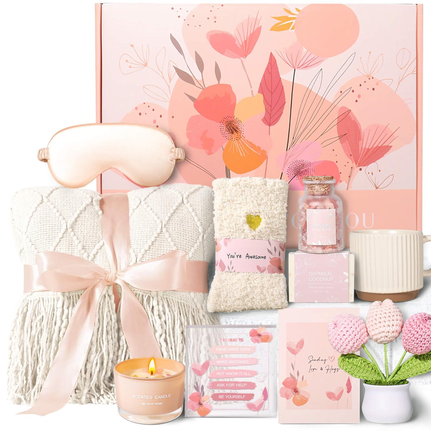 Get Well Gifts for Women, Self Care Gifts After Surgery Sympathy Baskets Spa Gift Set Unique Mothers Day Birthday for Women Best Friend Mom Her