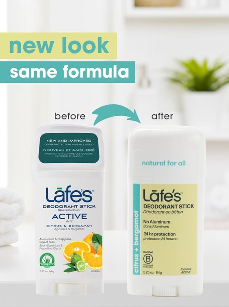 Lafe's Natural Deodorant | 2.25oz Aluminum Free Natural Deodorant Stick for Women & Men | Paraben Free & Baking Soda Free with 24-Hour Protection (Citrus & Bergamot, 2.25 Ounce)