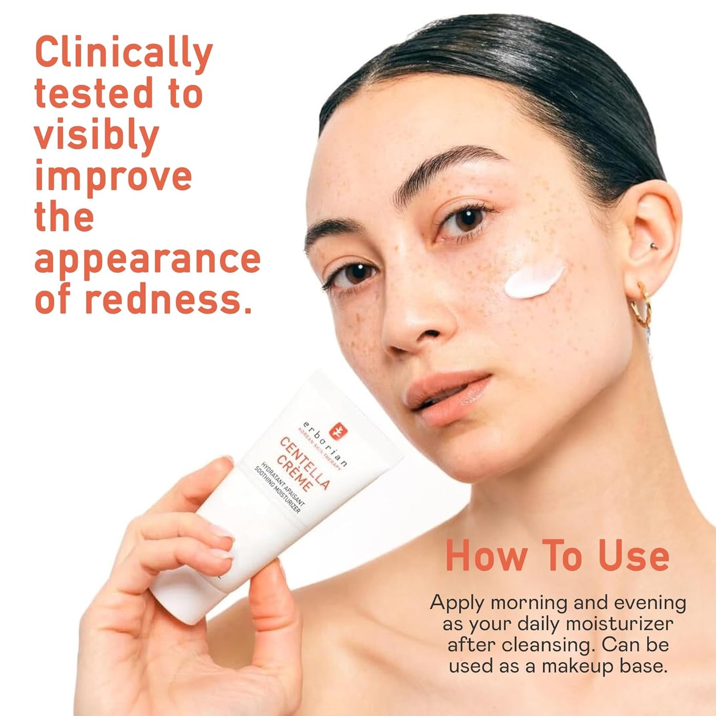 Erborian Face Moisturizer Cream Centella Cream - Ultra Light-Weight Facial Moisturizing Cream with Shea Butter, Hyaluronic Acid, Glycerin & Beta Glucan - Soothes & Hydrates Skin - All Skin Types