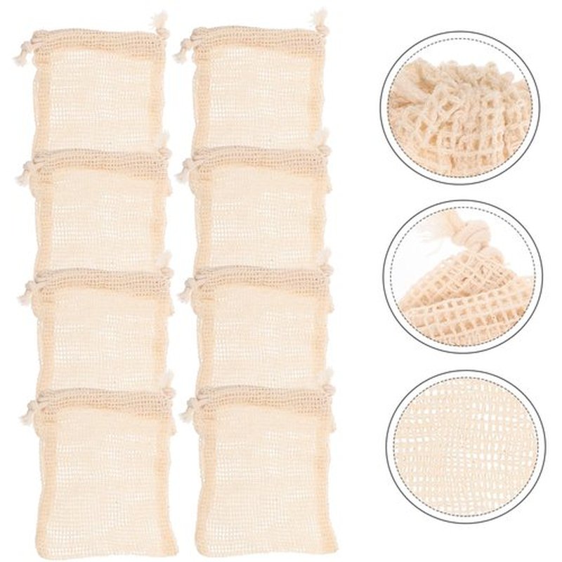 Beavorty 16 Pcs Soap Storage Bathing Soap Bags Soap Linen Soap Exfoliating Soap Bar Soap Pouches Making Meshes Foaming Saver Bags Cotton Linen Cleansing Grid