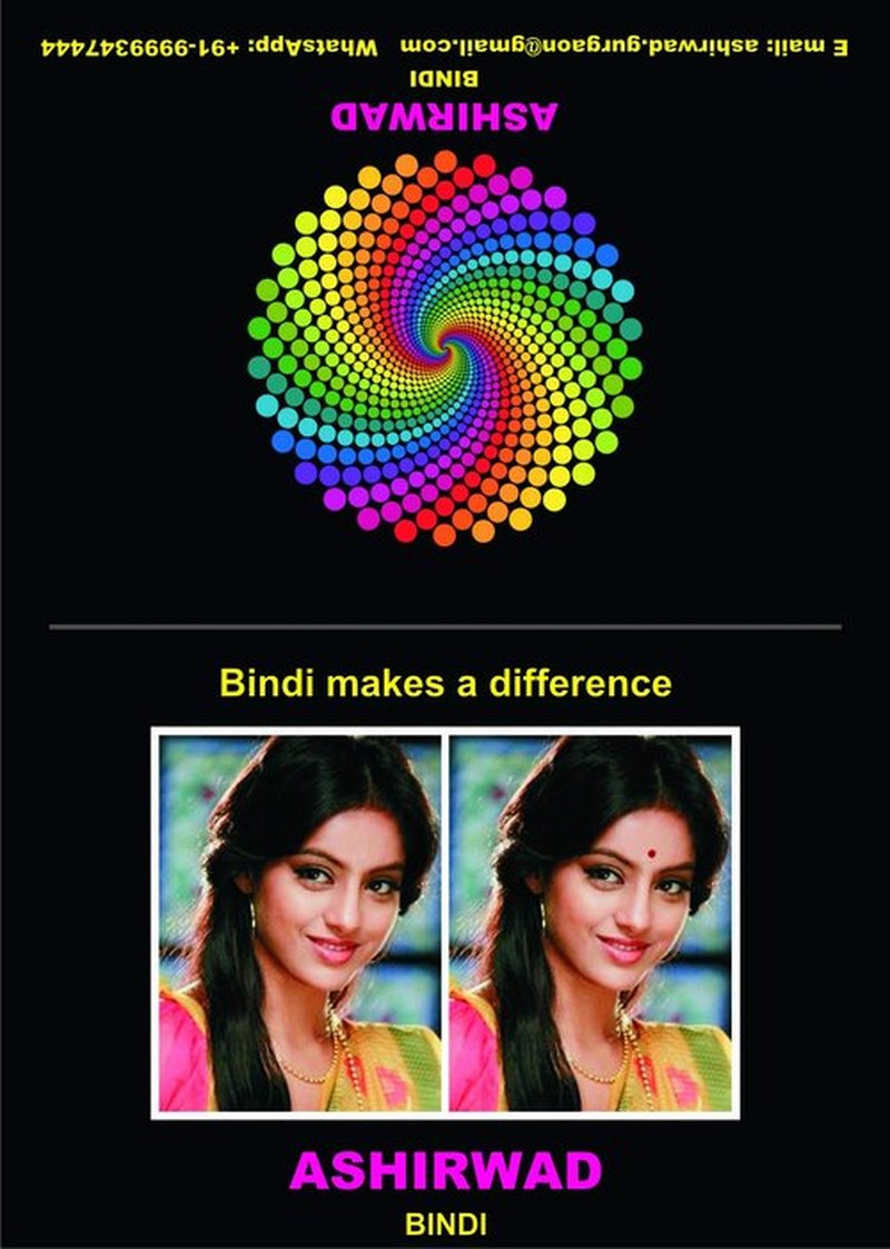 ASHIRWAD Maroon Bindi of Single Size 10 pcs and Different Sizes 1 pc each of No. 1, 2, 3, 4, 5, 6 (Maroon No. 6)
