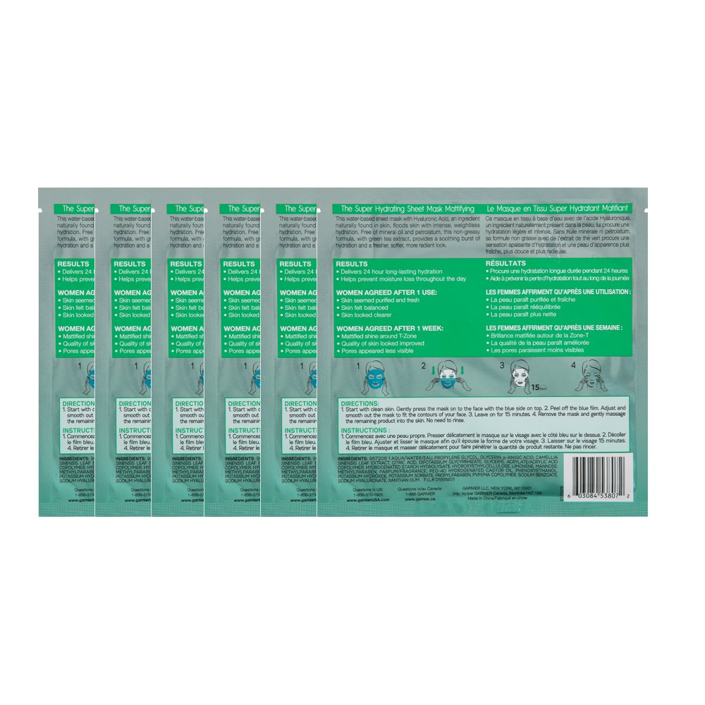 Moisture Bomb Sheet Mask 6 Count - Hydrating Garnier SkinActive Face Masks