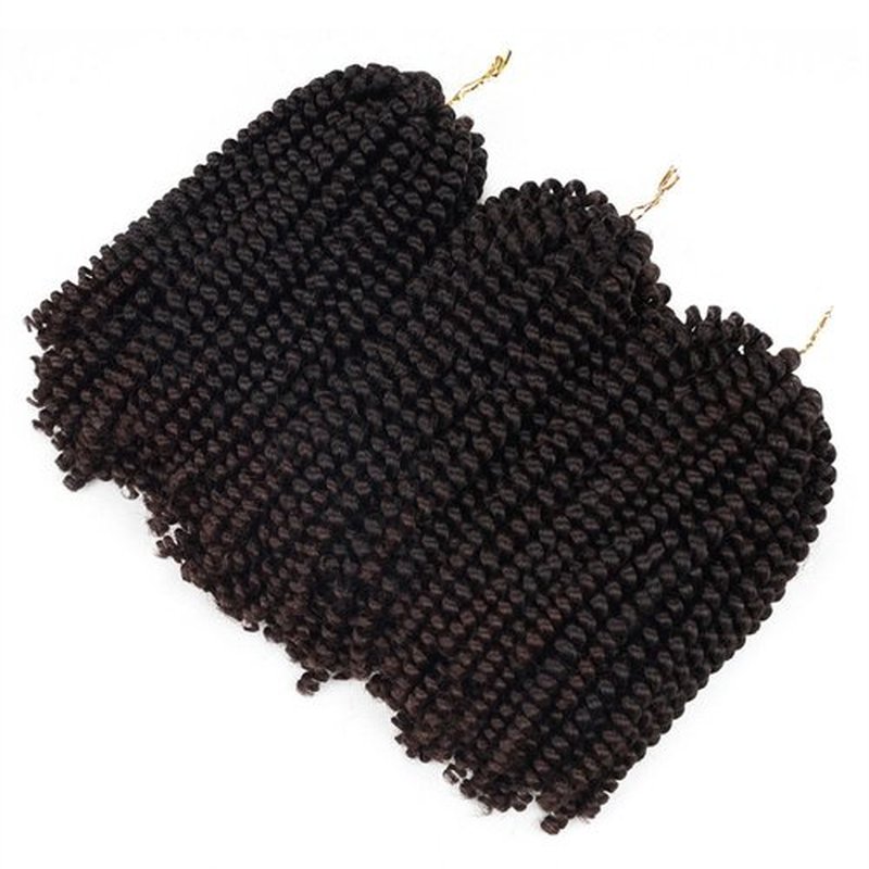 Beyond Beauty Spring Twist Crochet Hair 90strands 8 Inch Fluffy Spring Twists Braiding,Spring Twist Crochet Braids Bomb Twist Crochet Hair for Black Women(T1B 33)