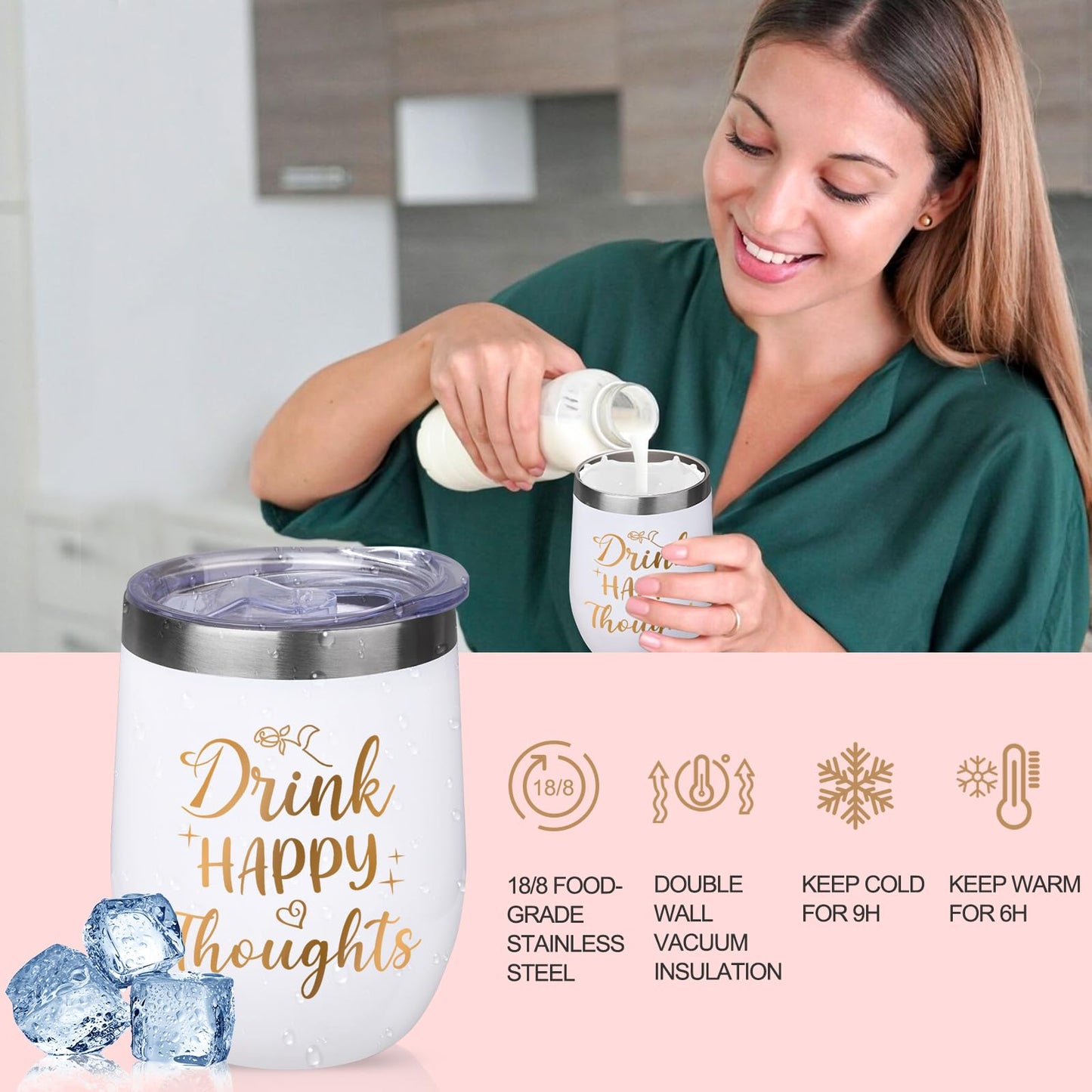 Juesly Birthday Gifts for Women Christmas Day Gifts, Unique Self Care Package Get Well Soon Basket Rose Relaxing Spa Kit with Flannel Blanket Tumbler, Happy Christmas Box for Friend Mom Sister Wife