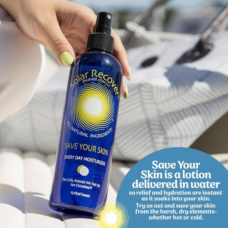 Solar Recover After Sun Moisturizing Spray - Hydrating Body & Face Mist for Sunburn Relief | 12oz & 2oz Sizes, Enriched with Vitamin E & Calendula