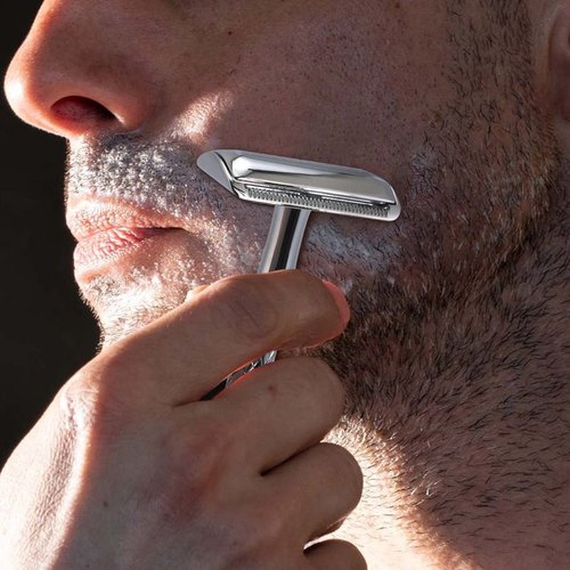 Kinghood Single Blade Safety Razor - Metal One Blade Razor for Men & Women with 10 Stainless Steel Double Edge Blades(Silver)
