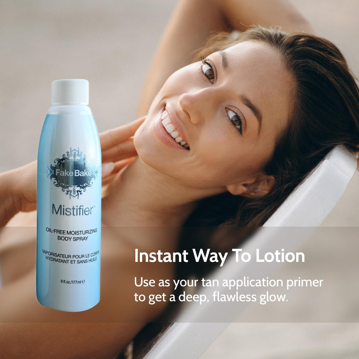 Fake Bake Mistifier + Continuous Spray Bottle Moisturizing Sunless Tanner Extender Hydrating Antioxidants & Nutrients Soothe Dry Thirsty Skin & Deeply Moisturize Whole Body, All Skin Types - 6 oz