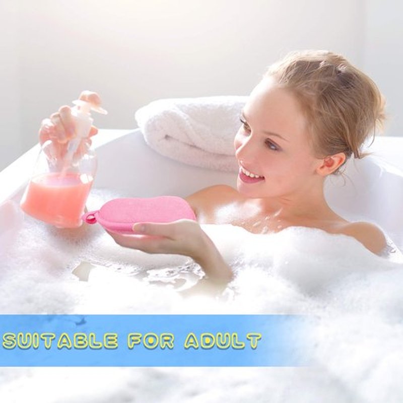 4 Pieces Baby Bath Sponge Cotton Baby Sponge Soft and Absorbent Sponge for Kids Babies Men Women (Red, Purple, Green, Orange)