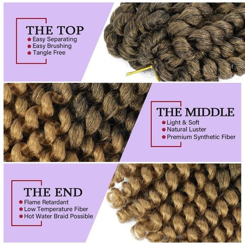 GetMaige Jamaican Bounce Crochet Hair For Black Women 4packs 72 Roots Natural Black Jumpy Wand Curls Crochet Hair Short Pre Looped Curly Crochet Hair (12inch (pack of 4), T27)