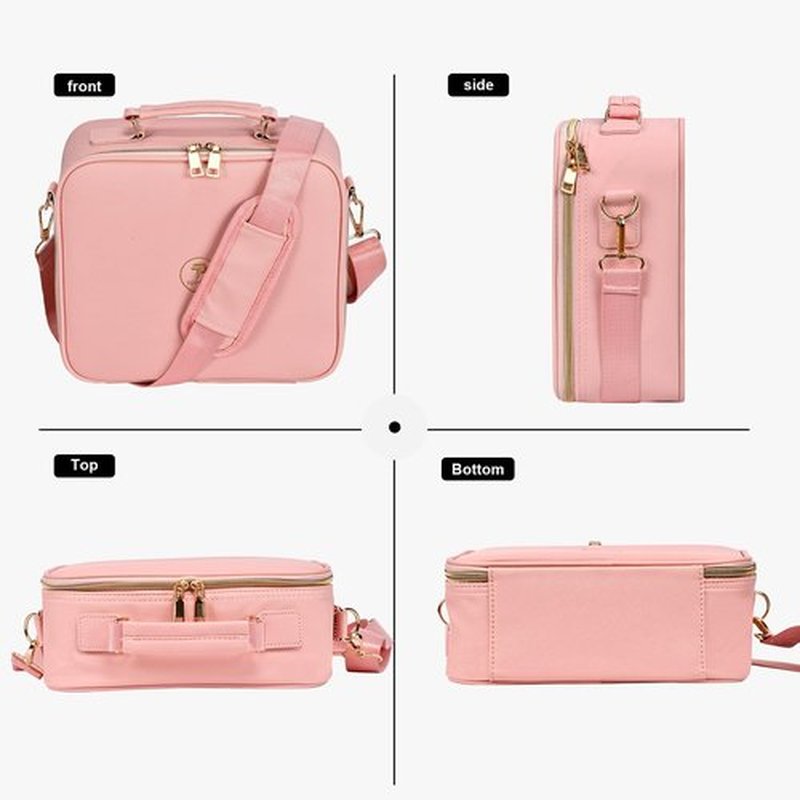 TOPACK Travel Makeup Bag with Led Mirror and Portable Makeup Train Case Led Bags with Mirror Organizer Bag Travel Gifts for Her Women Bestie Black