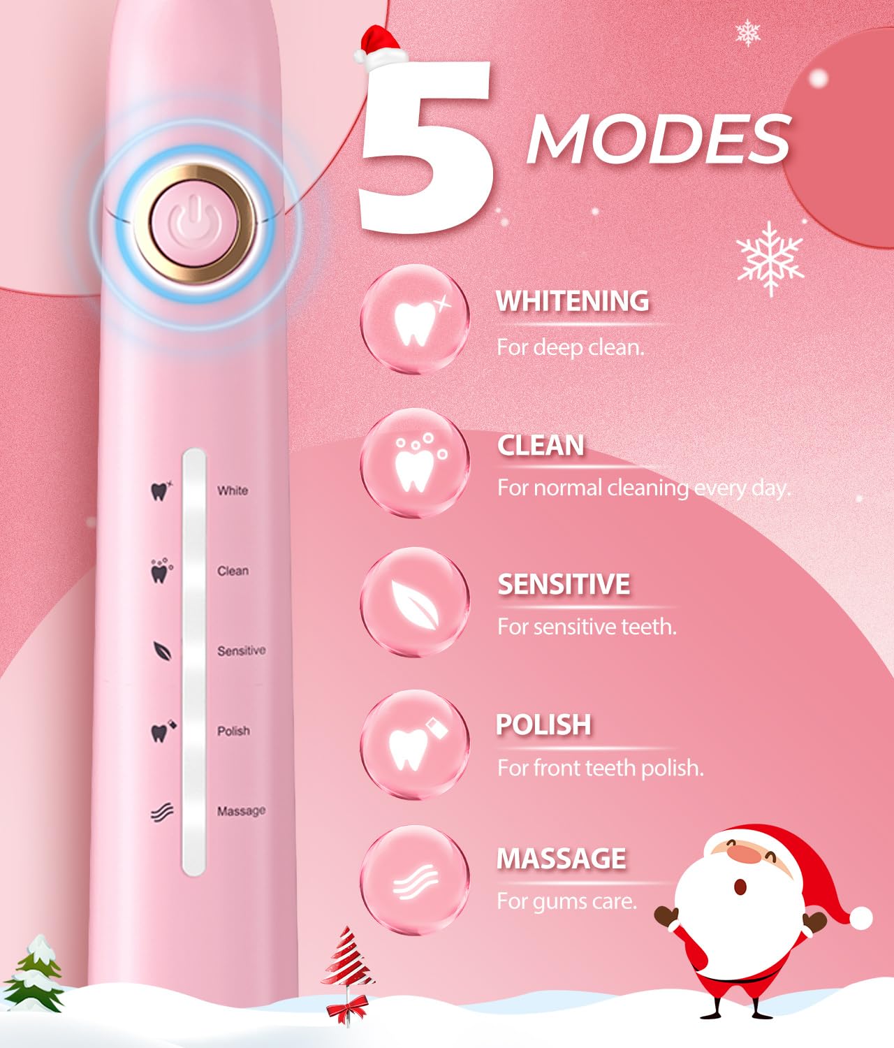 TEETHEORY Electric Toothbrush for Adults with 8 𝐁𝐫𝐮𝐬𝐡 𝐇𝐞𝐚𝐝𝐬, Sonic Electric Toothbrush with 40000 VPM Deep Clean 5 Modes, Rechargeable Toothbrushes Fast Charge 4 Hours Last 30 Days