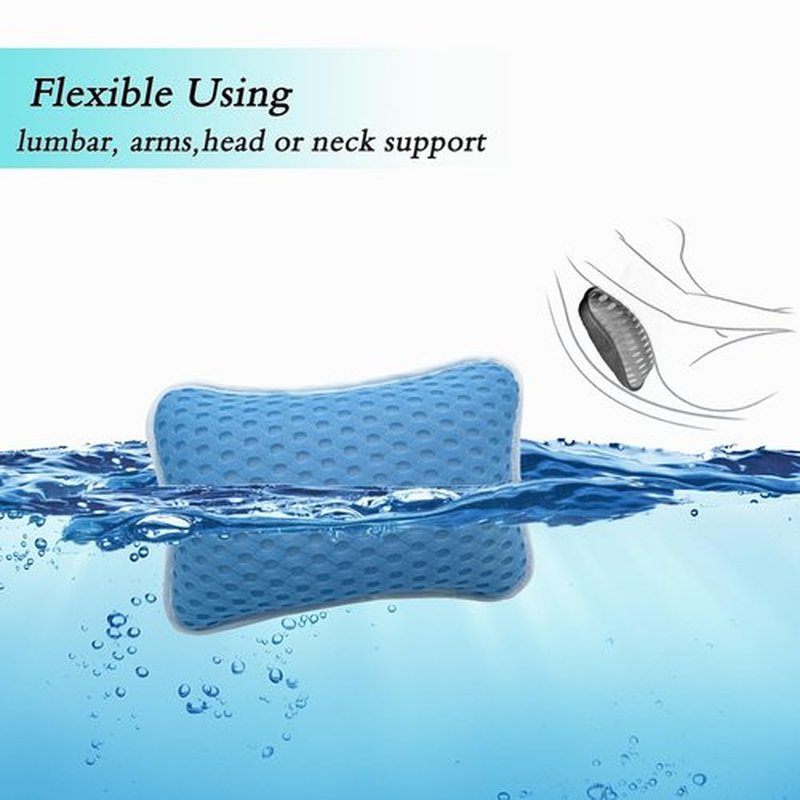 Bath Pillows for tub,Home Spa Pillows for Bathtub, Hot Tub,Head and Neck Support with 2 Strong Suction Cups,Blue