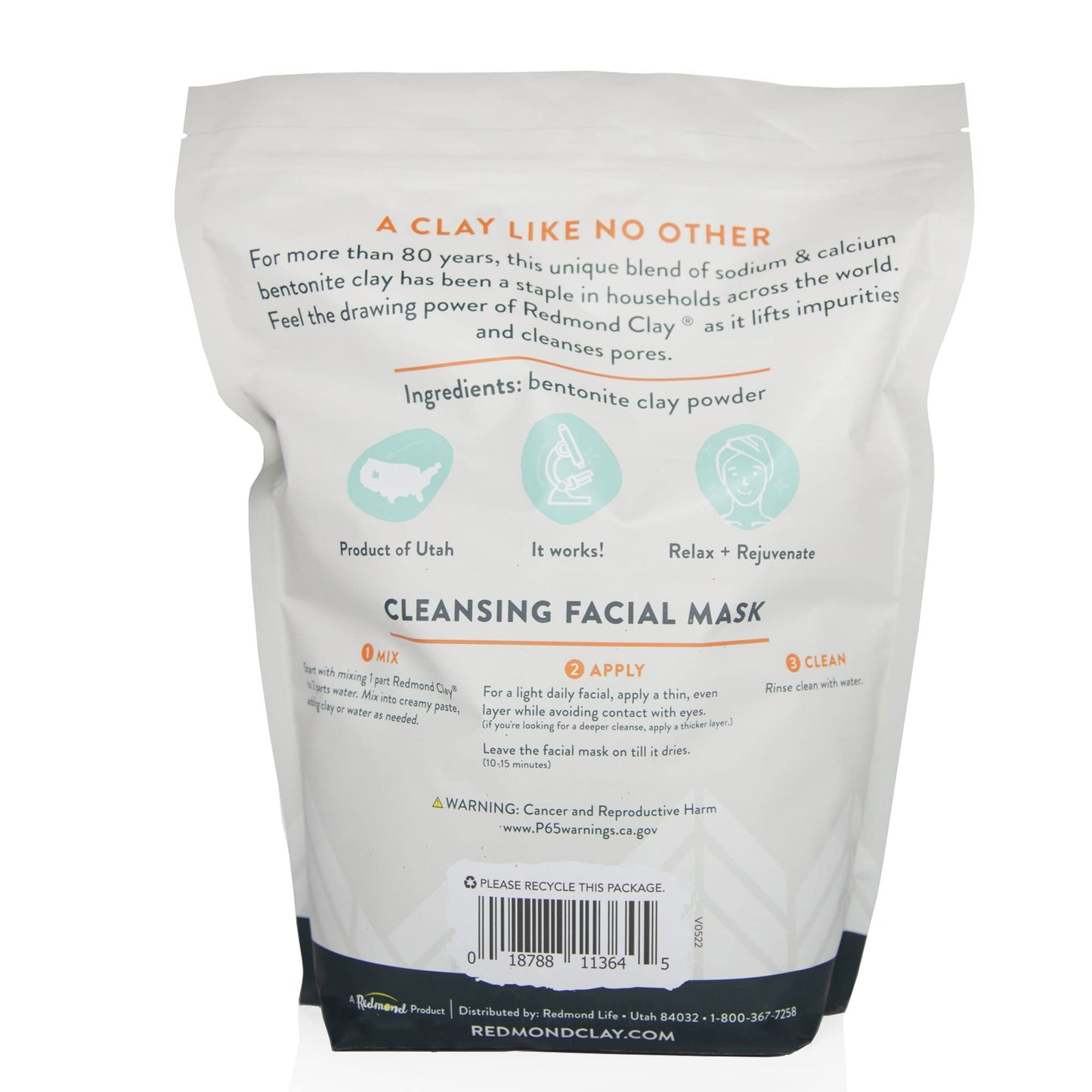 Redmond Clay – Natural Bentonite Clay, Soothing Mud Mask, 6lb bag…