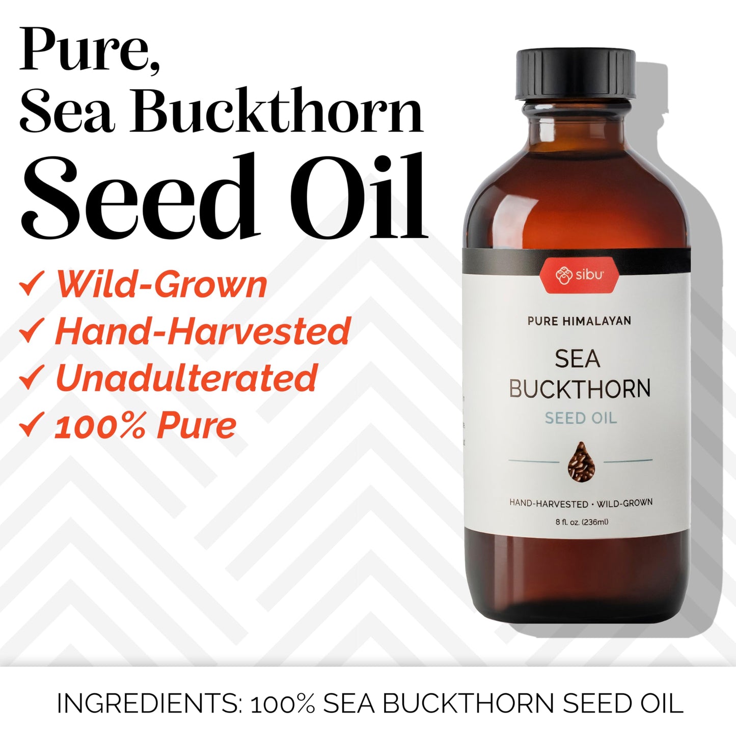 sibu Premium Himalayan Sea Buckthorn Seed Oil, 4 oz