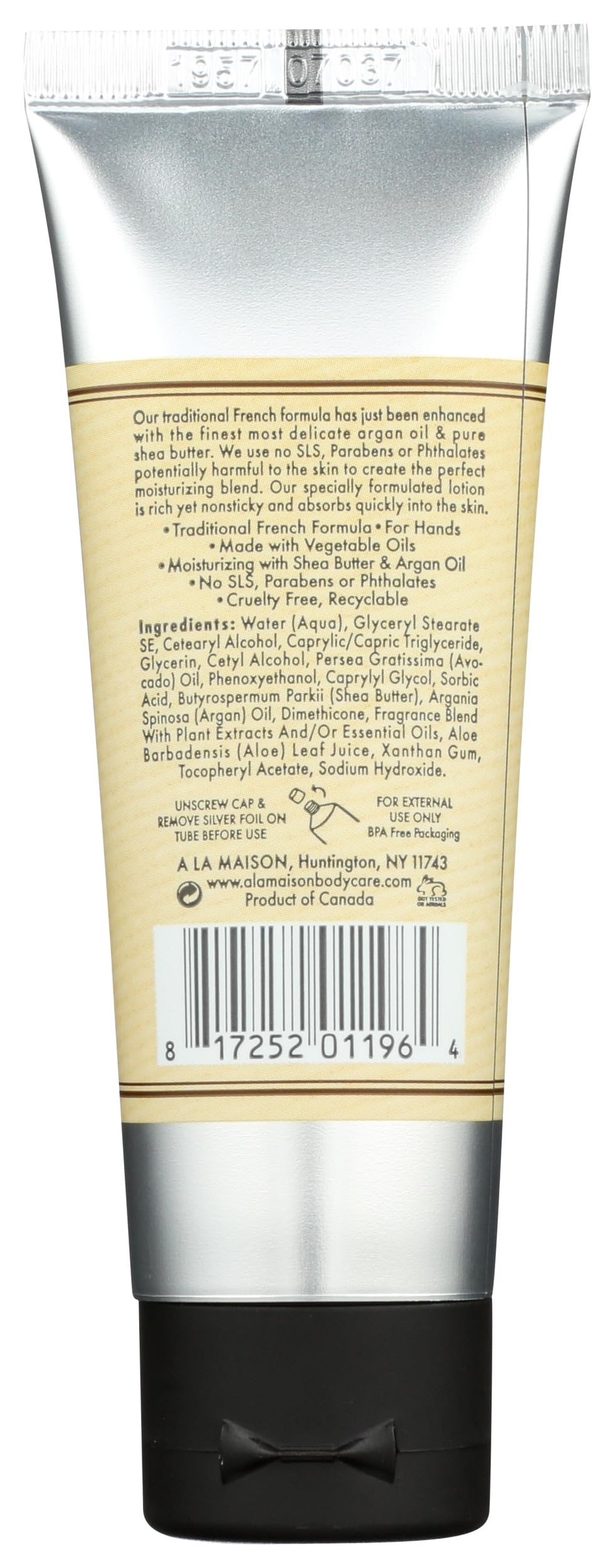 A LA MAISON Moisturizing Cream, Honeysuckle - Uses: Hand, Argan Oil, Pure Shea Butter, Essential Oils, Plant Based, Cruelty-Free, SLS and Paraben Free (1.7 Oz, 1 Pack)
