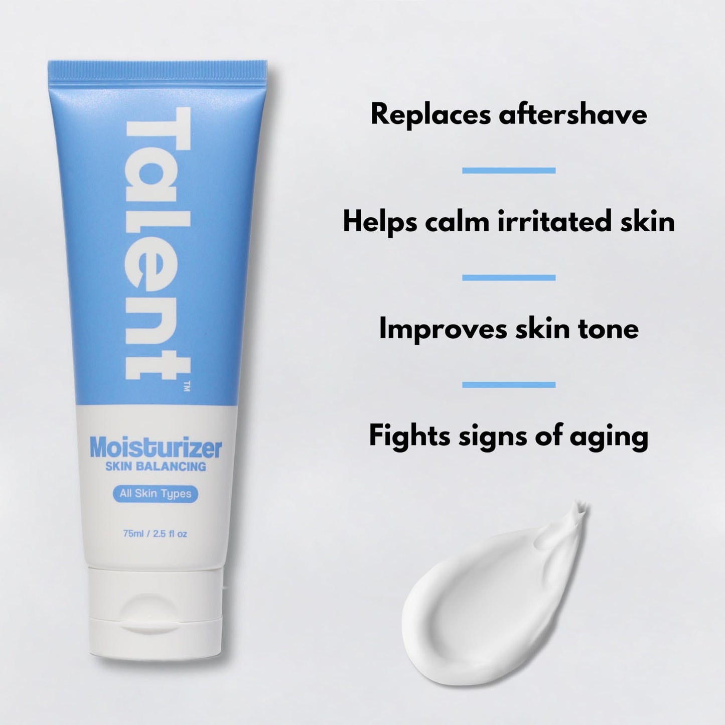 Talent Men's Skin Balancing Moisturizer – Korean Skincare, EWG Verified, Fragrance-Free, Lightweight 2% Niacinamide Face Lotion, Cruelty-Free – 2.5 fl oz