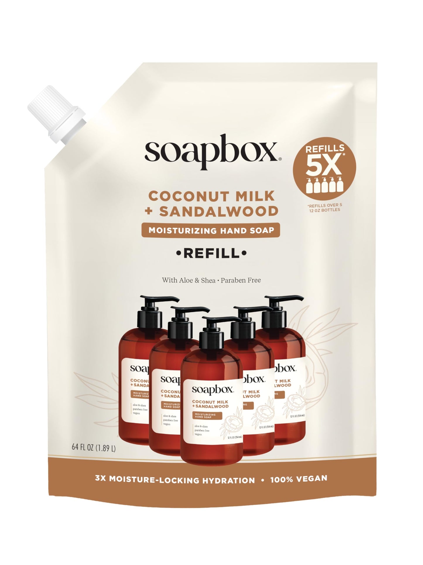 Soapbox Liquid Hand Soap Refill, Meyer Lemon & Tea Leaves, Gentle & Moisturizing Hand Wash for Kitchen and Bathroom, Vegan & Cruelty Free, 64oz Half Gallon Refill (Pack of 1)