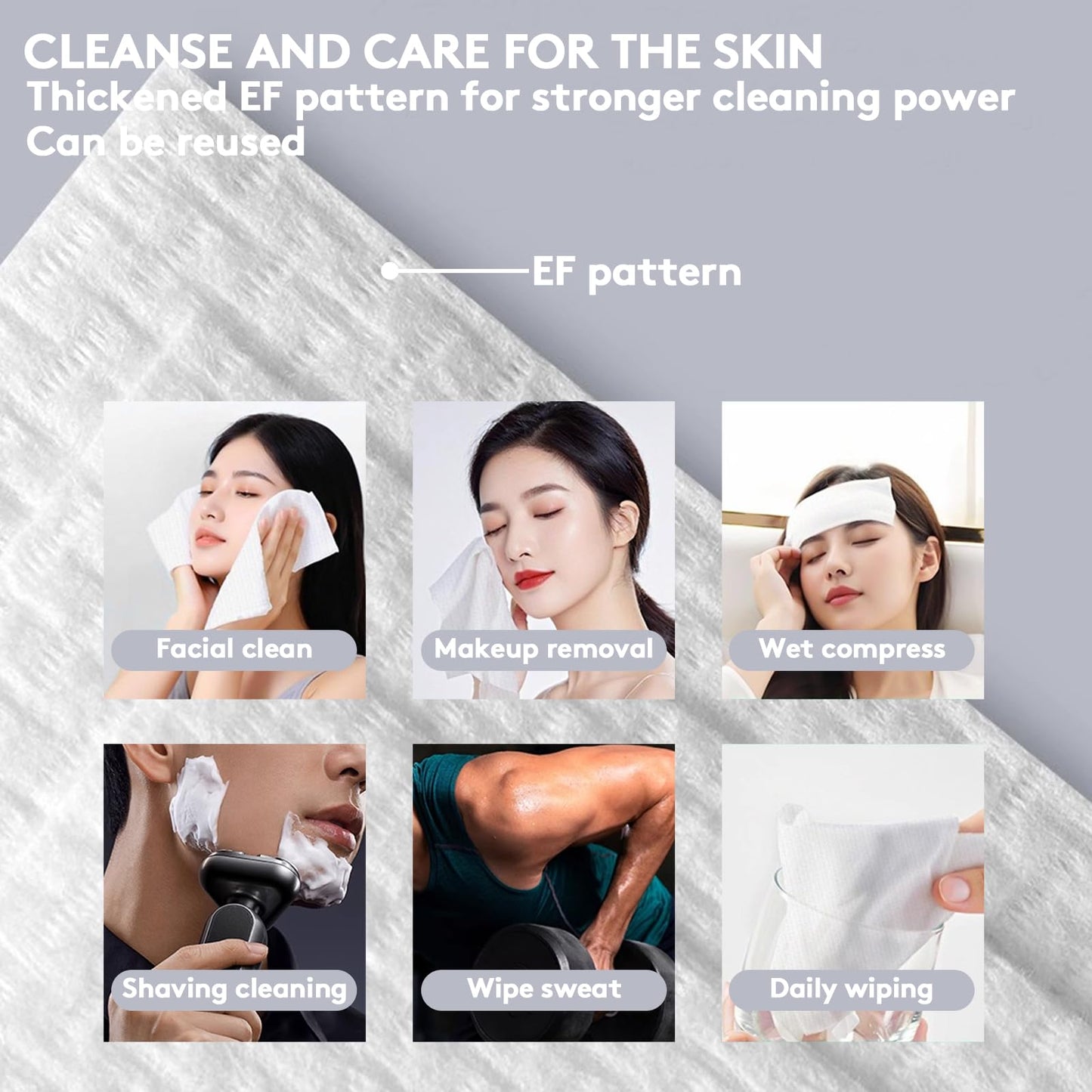 RGBB Clean Face Towels 10"×12", Disposable, Ultra-Absorbent, Hypoallergenic & Soft Makeup Remover Dry Wipes, Pamper Your Face, Hygienic Towelettes, for All Skin Types（300 Count）