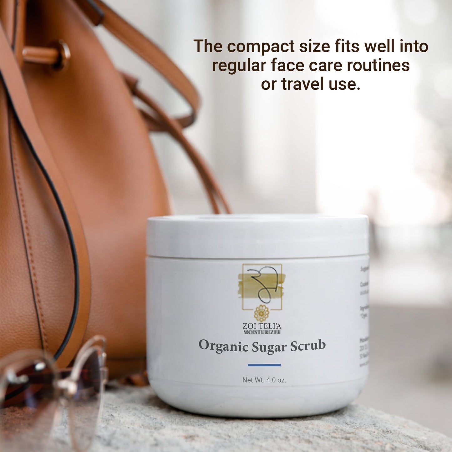 Organic Sugar Scrub with Shea Butter & Jojoba Oil - 4 Oz