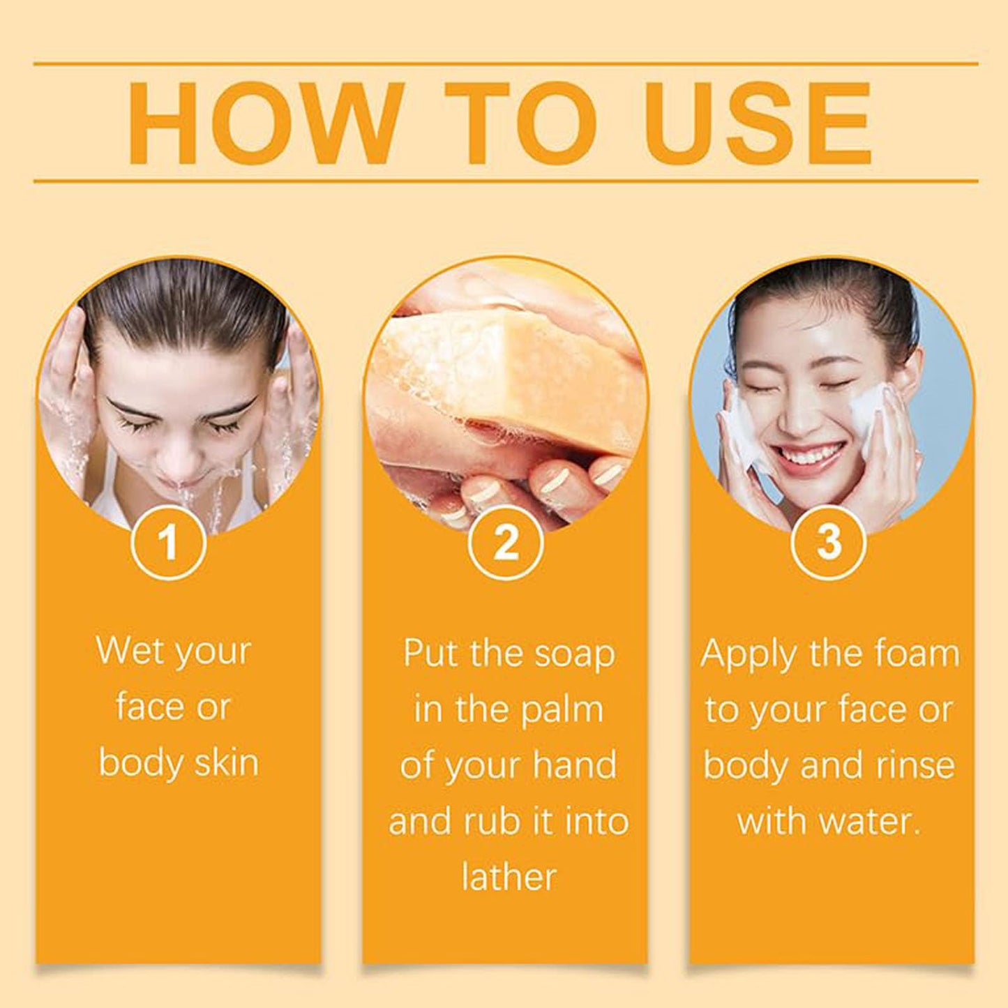 Turmeric Wash and Care Three Piece Set, Turmeric Soap, Turmeric Face Wash With Brush & Facial Cleansing Pads, Moisturizing Exfoliating Skincare Set for Face and Body