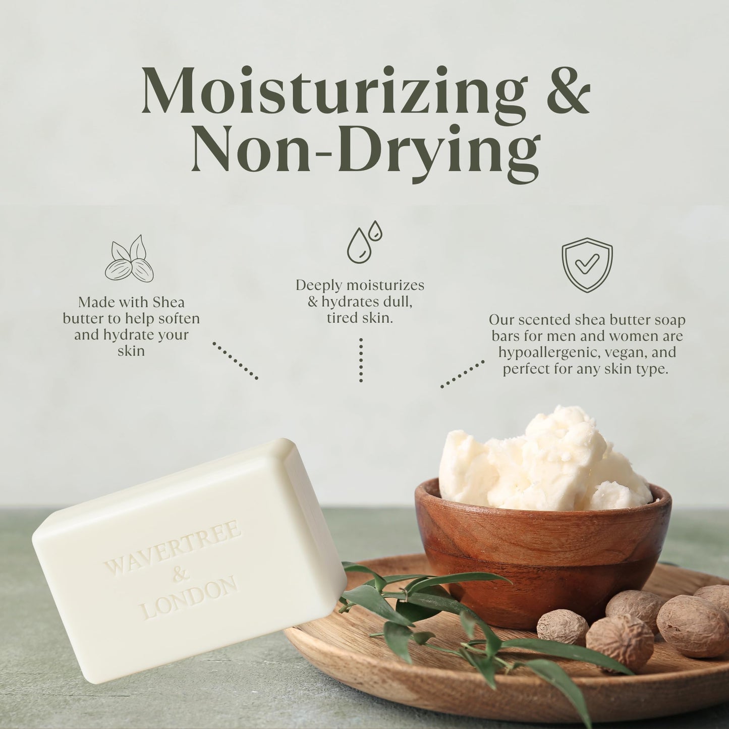 Wavertree & London Frangipani & Gardenia Scented Natural Soap Bar, 7oz Moisturizing French Triple Milled Soap Bar for Women & Men Enriched with Organic Shea Butter, Pure Bath & Body soap bar (1 Bar)
