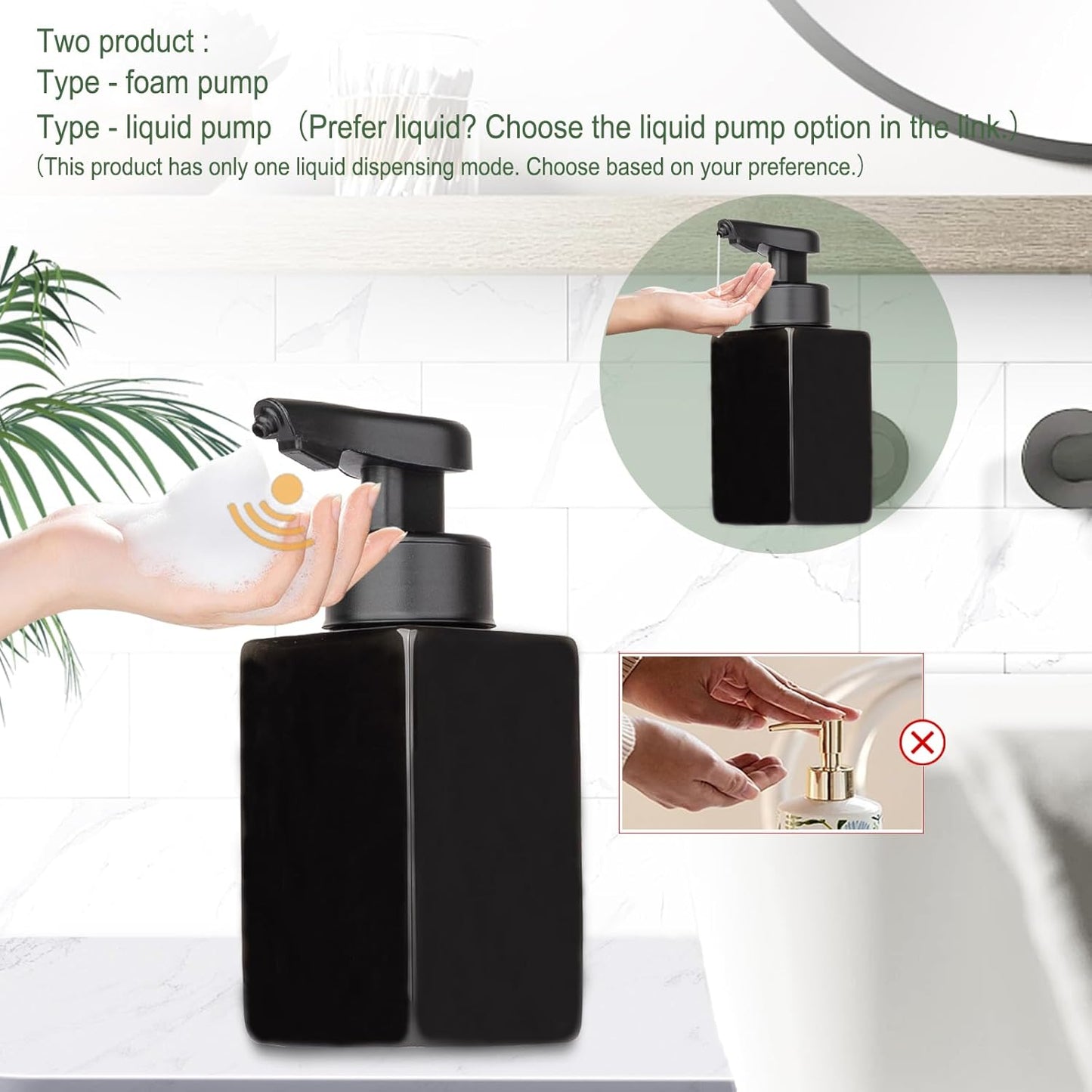 Automatic Foaming Soap Dispenser - Touchless Rechargeable Foam Pump for Kitchen & Bathroom | Black