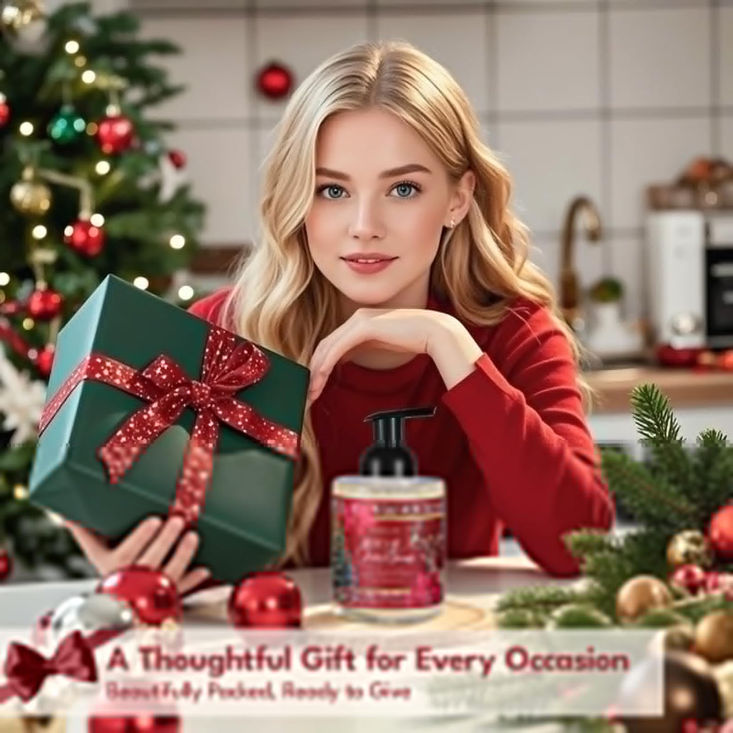 ROMIIE ZOI Christmas Foaming Hand Soap with Gift Box- Regal Christmas, Infused with Holiday Floral- 500ml/ 16.8oz