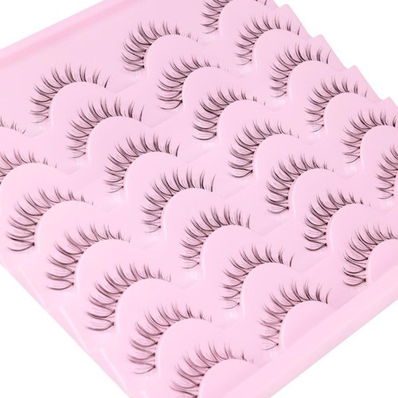 Kiromiro Lashes Natural Look Short False Eyelashes Wispy 100% Handmade Clear Band Lashes Cat Eye Natural False Lashes Korean Faux Mink Lashes Extensions Strip Eyelashes Pack 14 Pairs