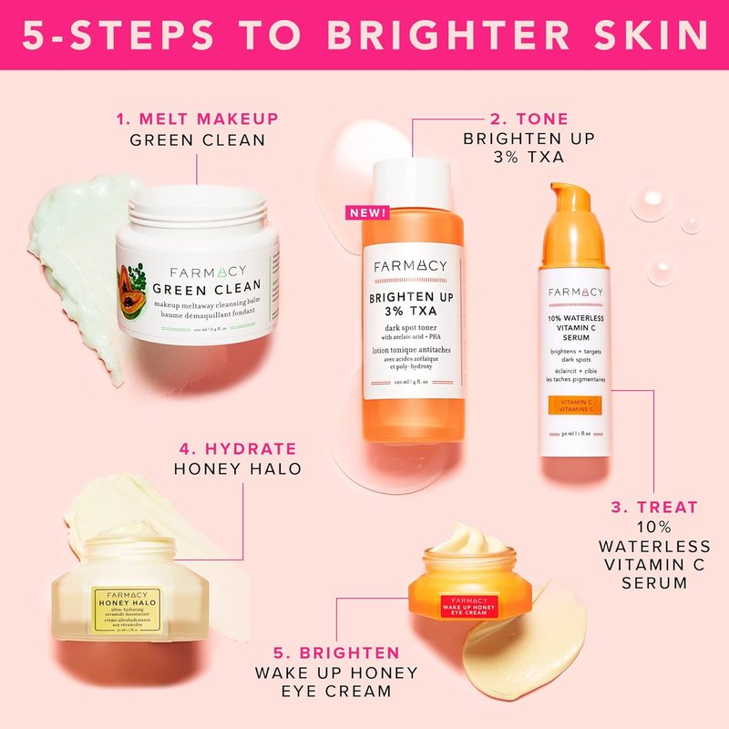 Bright On AHA Face Exfoliator & TXA Brightening Toner Set | Smooth Texture, Even Tone, Radiant Skin