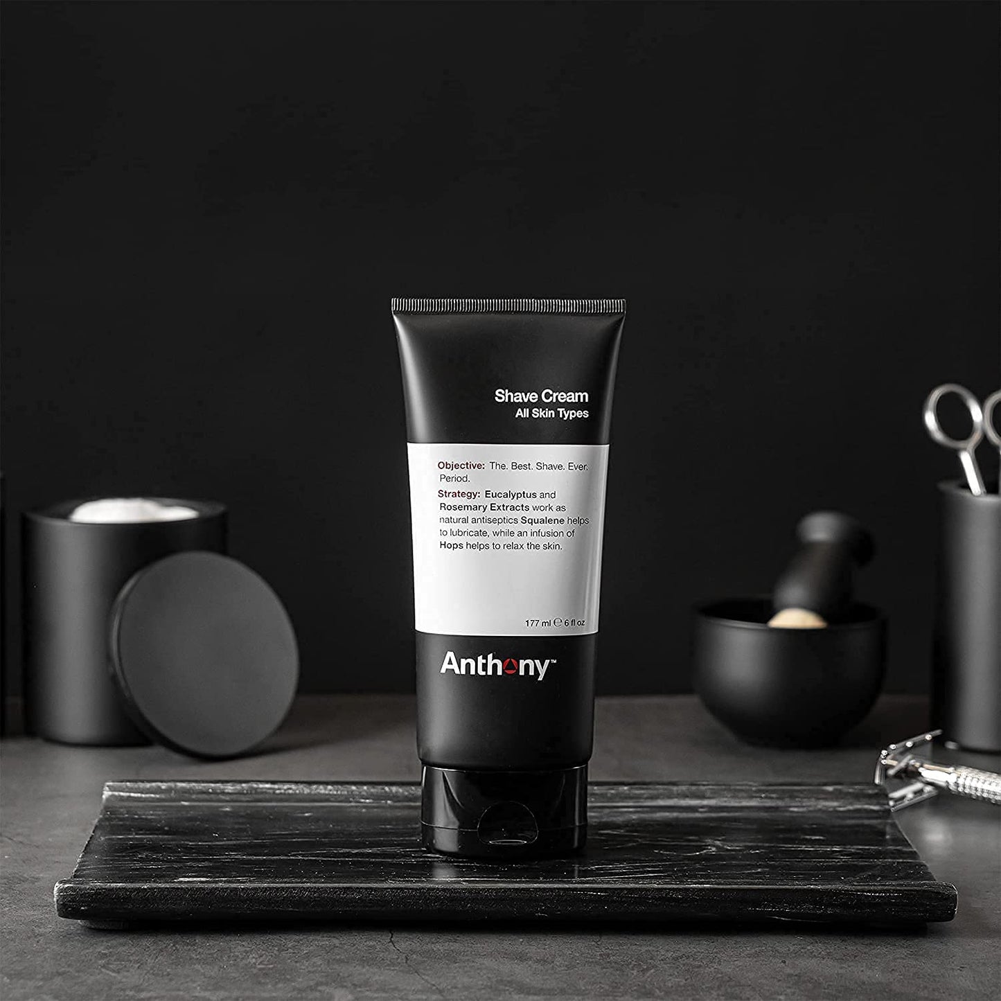 Anthony Shaving Cream Mens Sensitive Skin: Squalane, Eucalyptus, Spearmint and Rosemary Extracts, Help Soothe, Refresh, Cool, and Condition Your Skin for Shave 6 Fl Oz 2 Pack