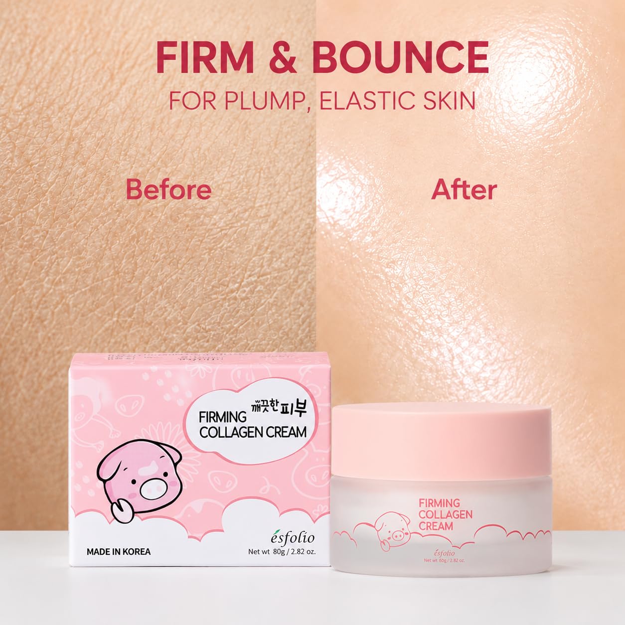 esfolio made in Korea Collagen Nourishing Cream 2.82 Oz, Daily Facial Moisturizer with Collagen, Lightweight Face Cream for Soft and Comfortable Skin, Fast Absorbing Korean Skincare