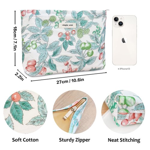 STARDW Aesthetic Floral Makeup Bag Cosmetic Bags for Women, Cute Small Makeup Bag for Purse,Travel Toiletry Bag Skincare Bag,Makeup Bag Organizer Zipper Makeup Pouch