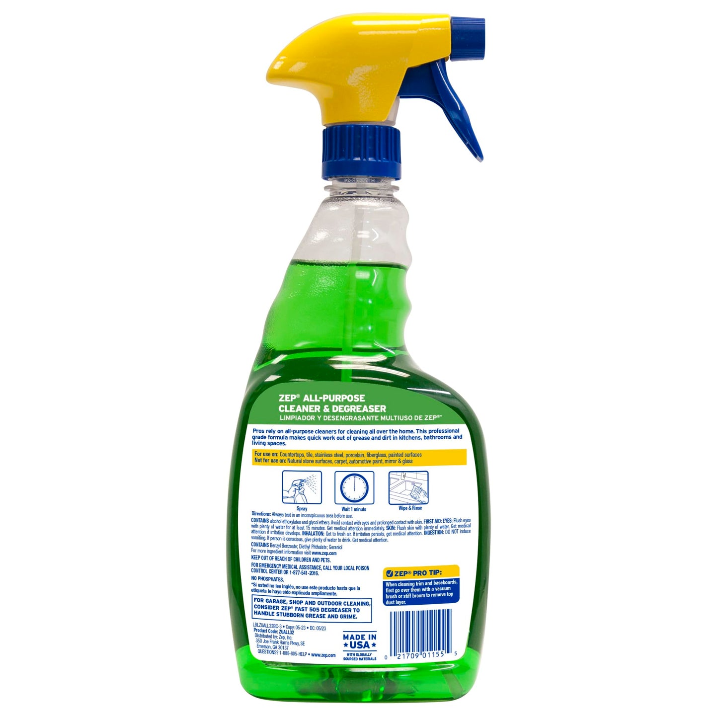 Zep All-Purpose Cleaner 32 oz (Case of 4) Cleans Almost Any Surface