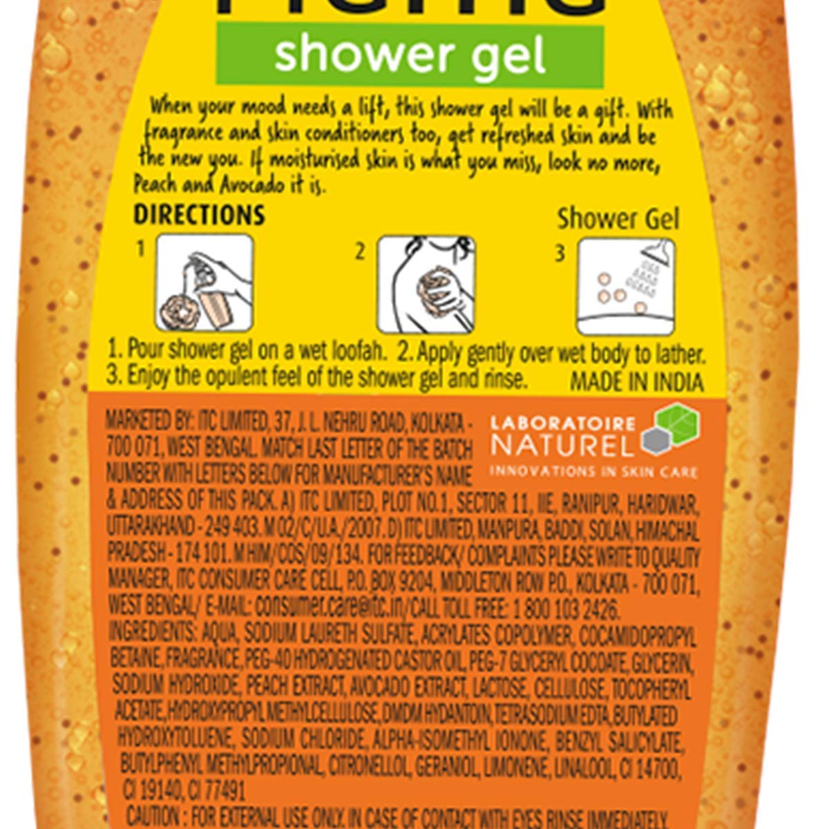 Fiama Shower Gel Peach & Avocado, Body Wash with Skin Conditioners For Soft Moisturised Skin, 500ml (16.90 Oz) Pump