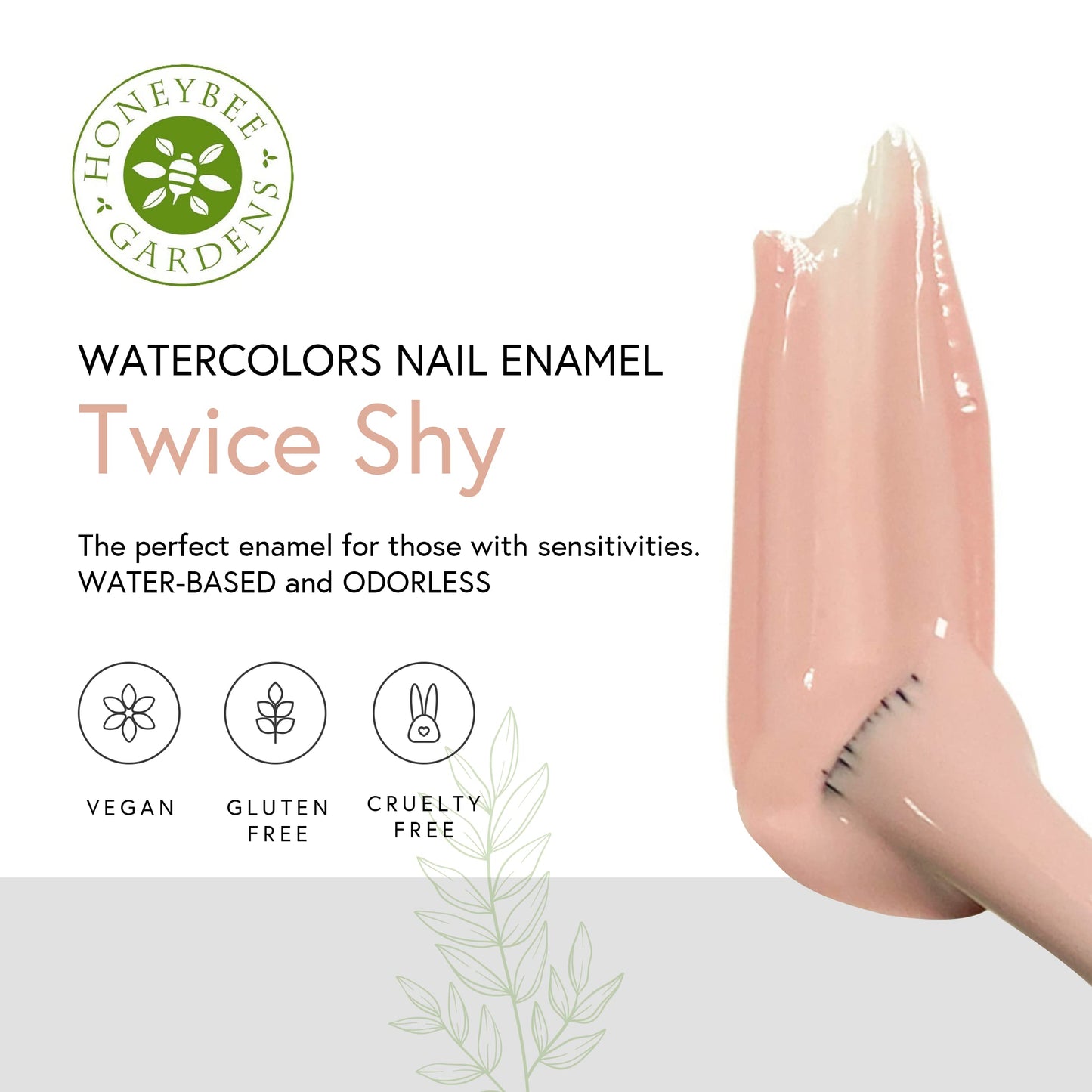 Honeybee Gardens Water-Based Nail Enamel, Twice Shy, Matte Nude Pale Pink, Eco-Friendly, Odorless & Vibrant Polish, 0.5 fl oz